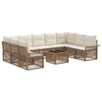 Conjunto de sofás de jardín 10 pcs Beige ratán sintético