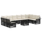 Conjunto de sofás de jardim 11 pcs Bege vime sintético