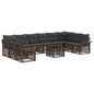Conjunto de sofás de jardim 11 pcs Bege vime sintético