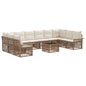 Conjunto de sofás de jardim 11 pcs Bege vime sintético
