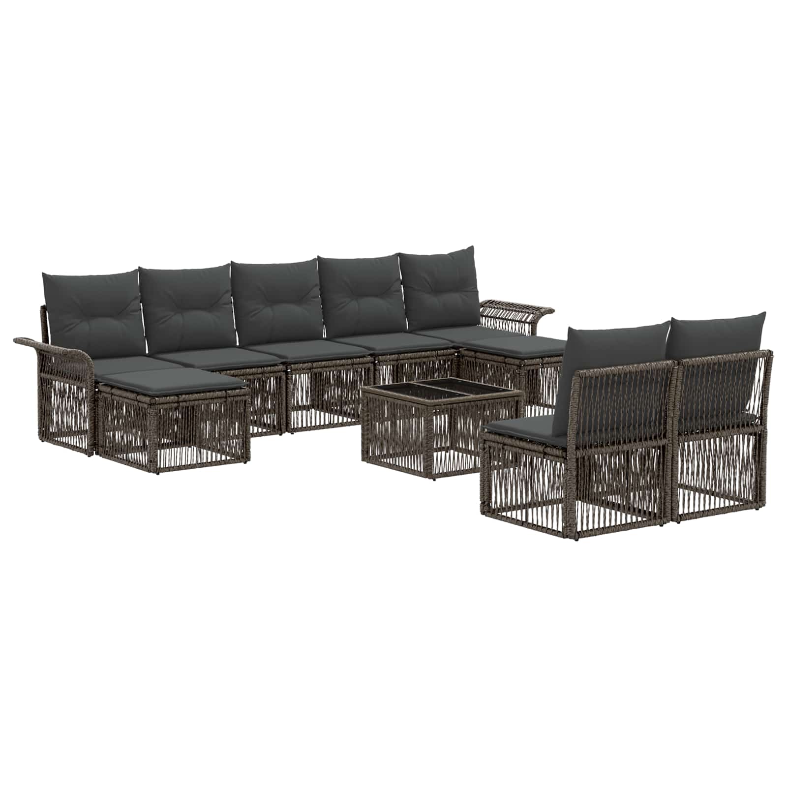 Conjunto de sofás de jardín 10 pcs Beige ratán sintético