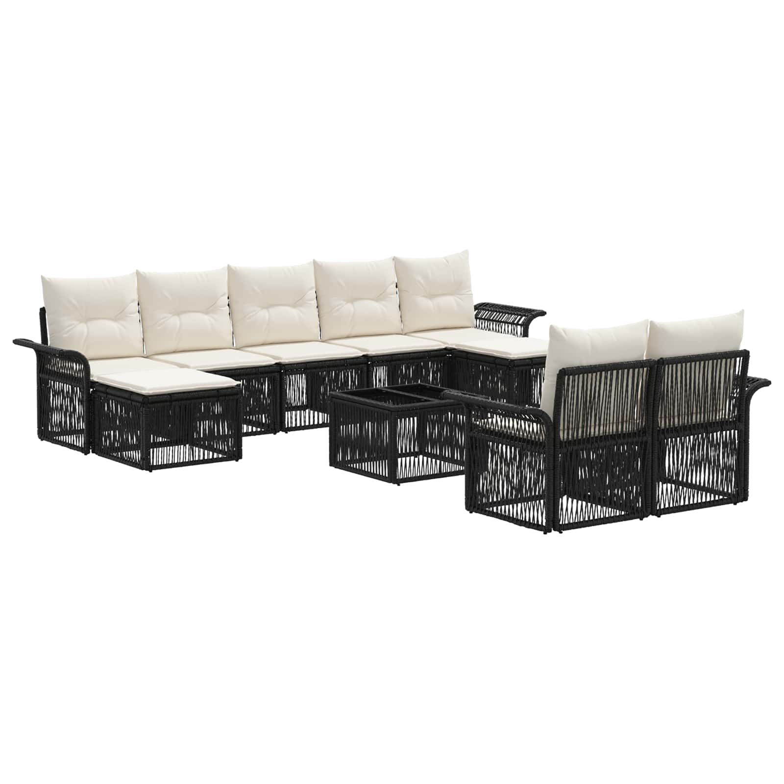 Conjunto de sofás de jardín 10 pcs Beige ratán sintético