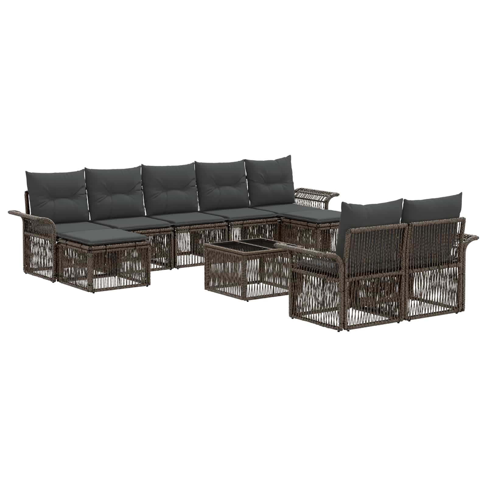 Conjunto de sofás de jardín 10 pcs Beige ratán sintético