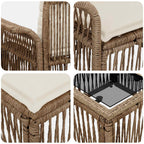Conjunto de sofás de jardín 10 pcs Beige ratán sintético