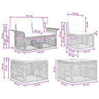 Conjunto de sofás de jardín 11 pcs Beige ratán sintético