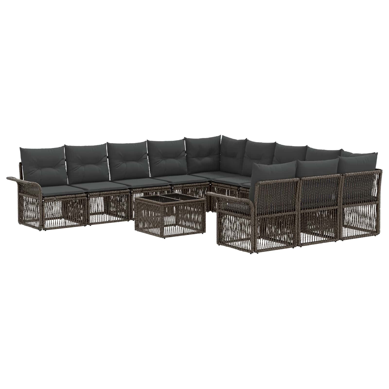 Conjunto de sofás de jardín 12 pcs Beige ratán sintético