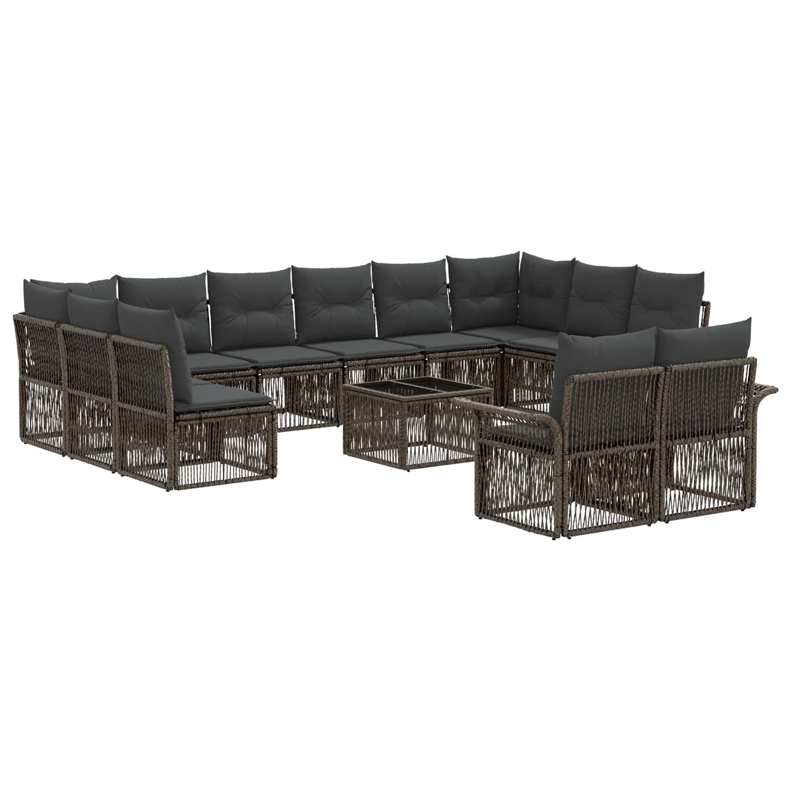 Conjunto de sofás de jardín 13 pcs Beige ratán sintético