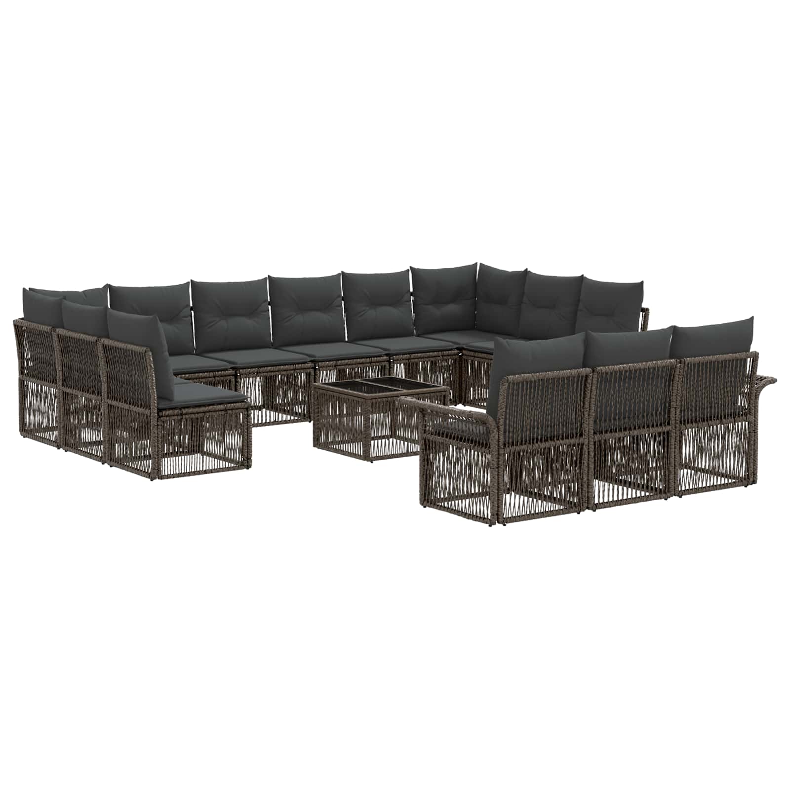 Conjunto de sofás de jardín 11 pcs Beige ratán sintético