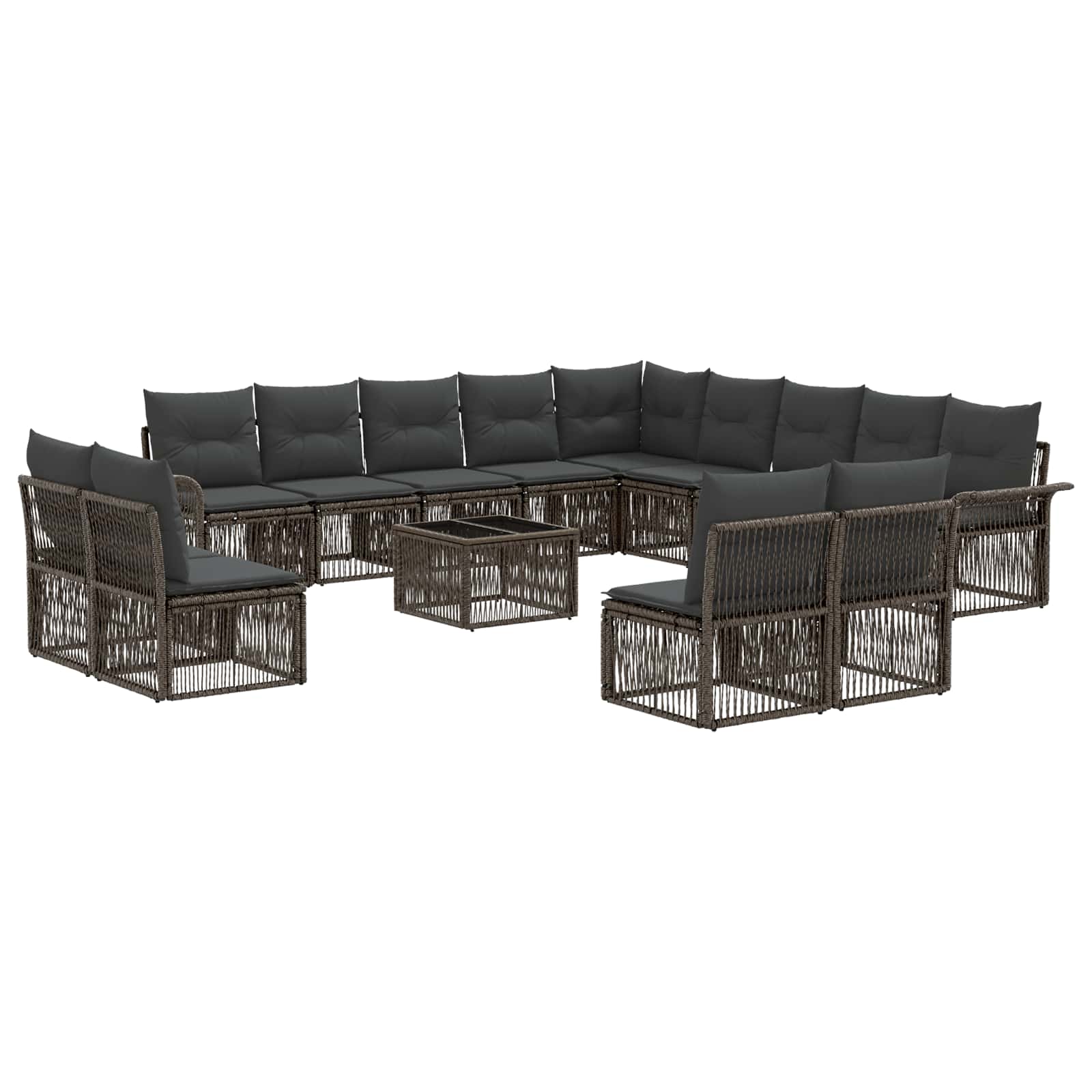 Conjunto de sofás de jardim 14 unid. Bege vime sintético