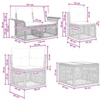Conjunto de sofás de jardín 12 pcs Beige y blanco crema