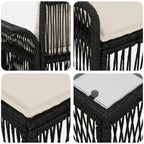 Conjunto de sofás de jardín 13 pcs Negro y Blanco Crema