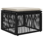 Conjunto de sofás de jardín 13 pcs Negro y Blanco Crema