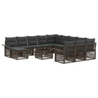 Conjunto de sofás de jardín 13 pcs Gris y Gris Oscuro