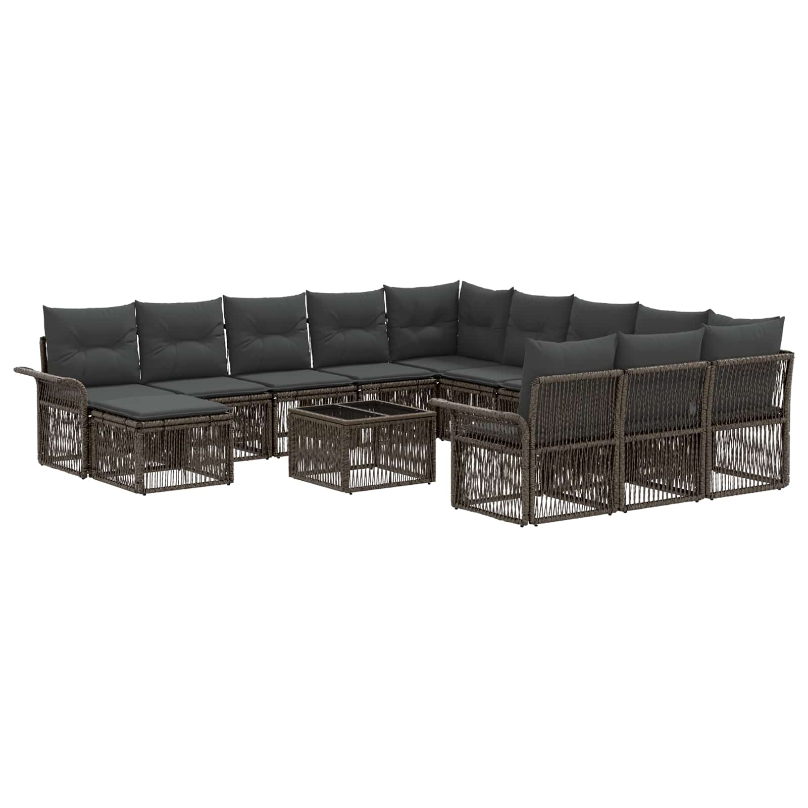 Conjunto de sofás de jardín 13 pcs Gris y Gris Oscuro