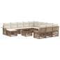 Conjunto de sofás de jardim 13 pçs Bege e branco creme
