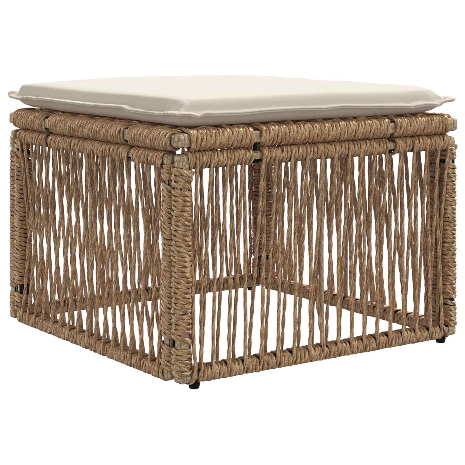Conjunto de sofás de jardín 6 pcs Beige y blanco crema