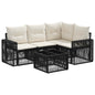 5-Piece Garden Sofa Set Beige and Cream White