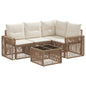 5-Piece Garden Sofa Set Beige and Cream White