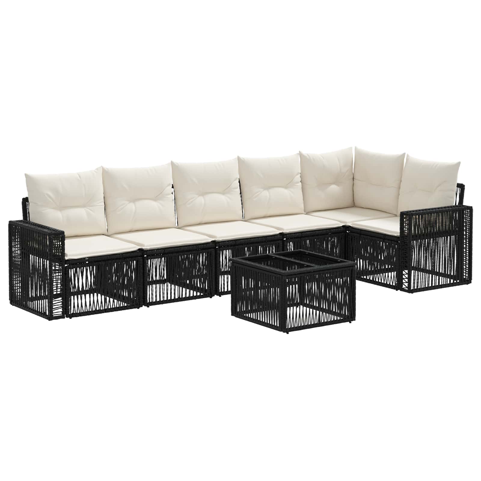 7-piece garden sofa set Beige and cream white