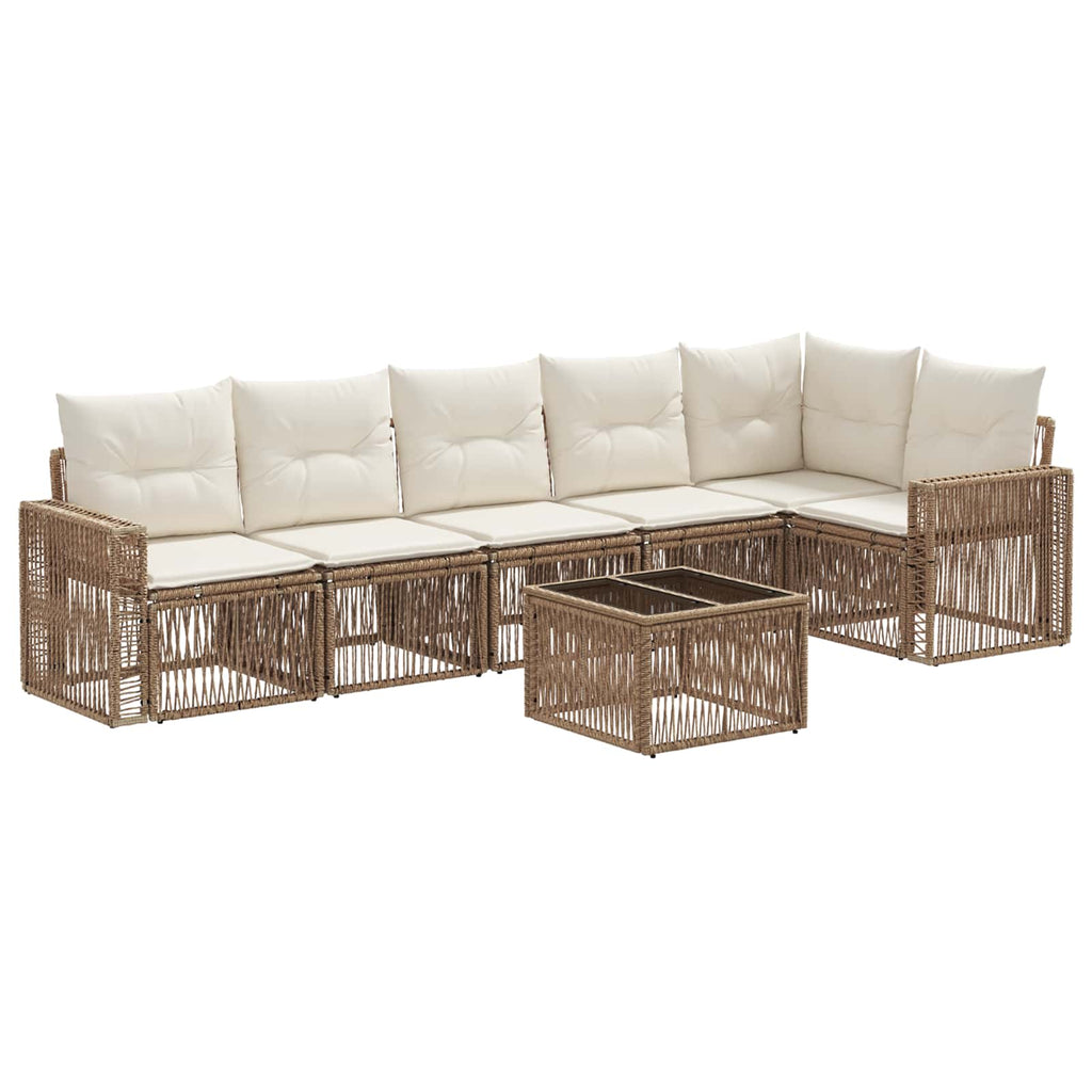 7-piece garden sofa set Beige and cream white
