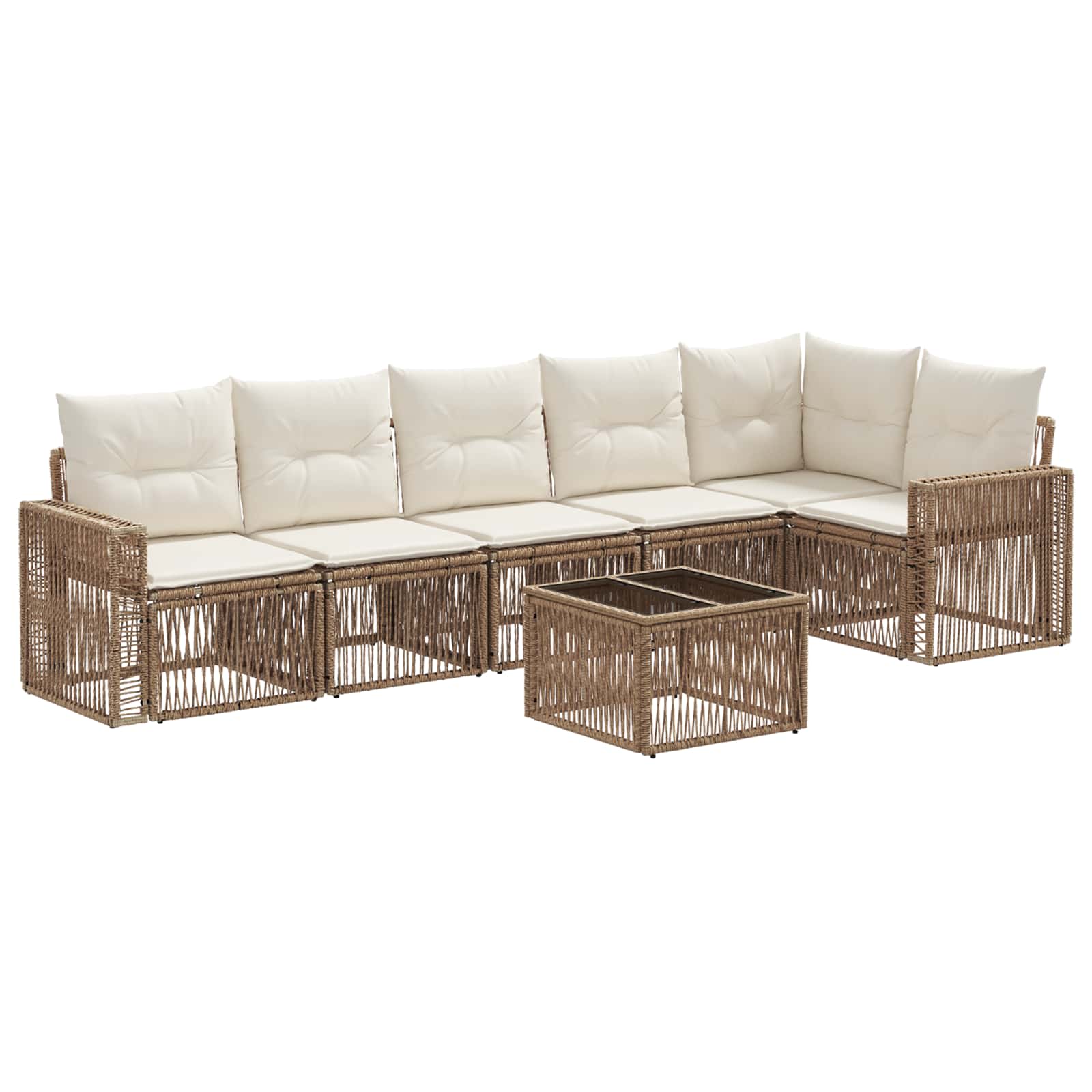 7-piece garden sofa set Beige and cream white