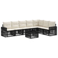 Conjunto de sofás de jardín 8 pcs Negro y Blanco Crema