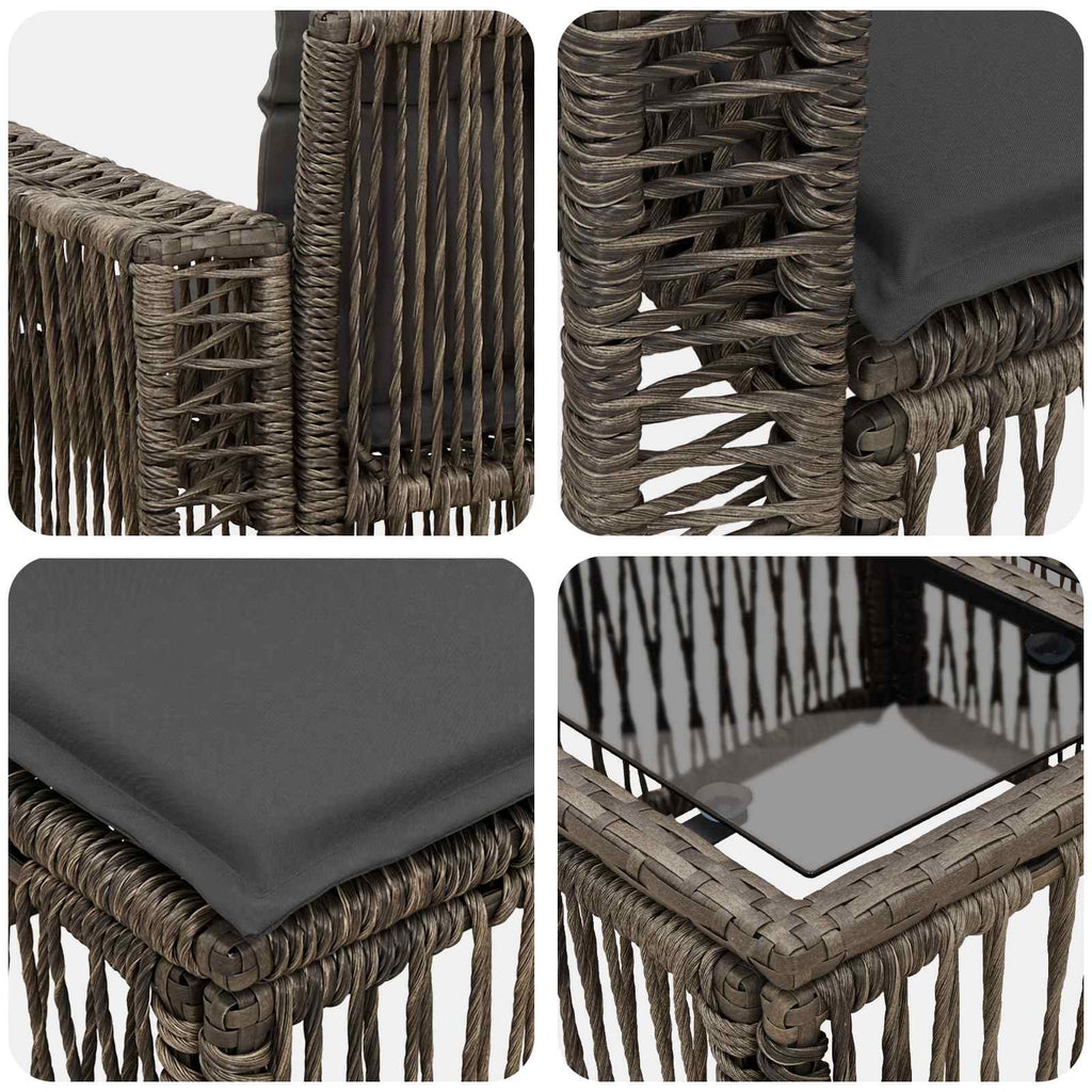 Conjunto de sofás de jardín 8 pcs Gris y Gris Oscuro