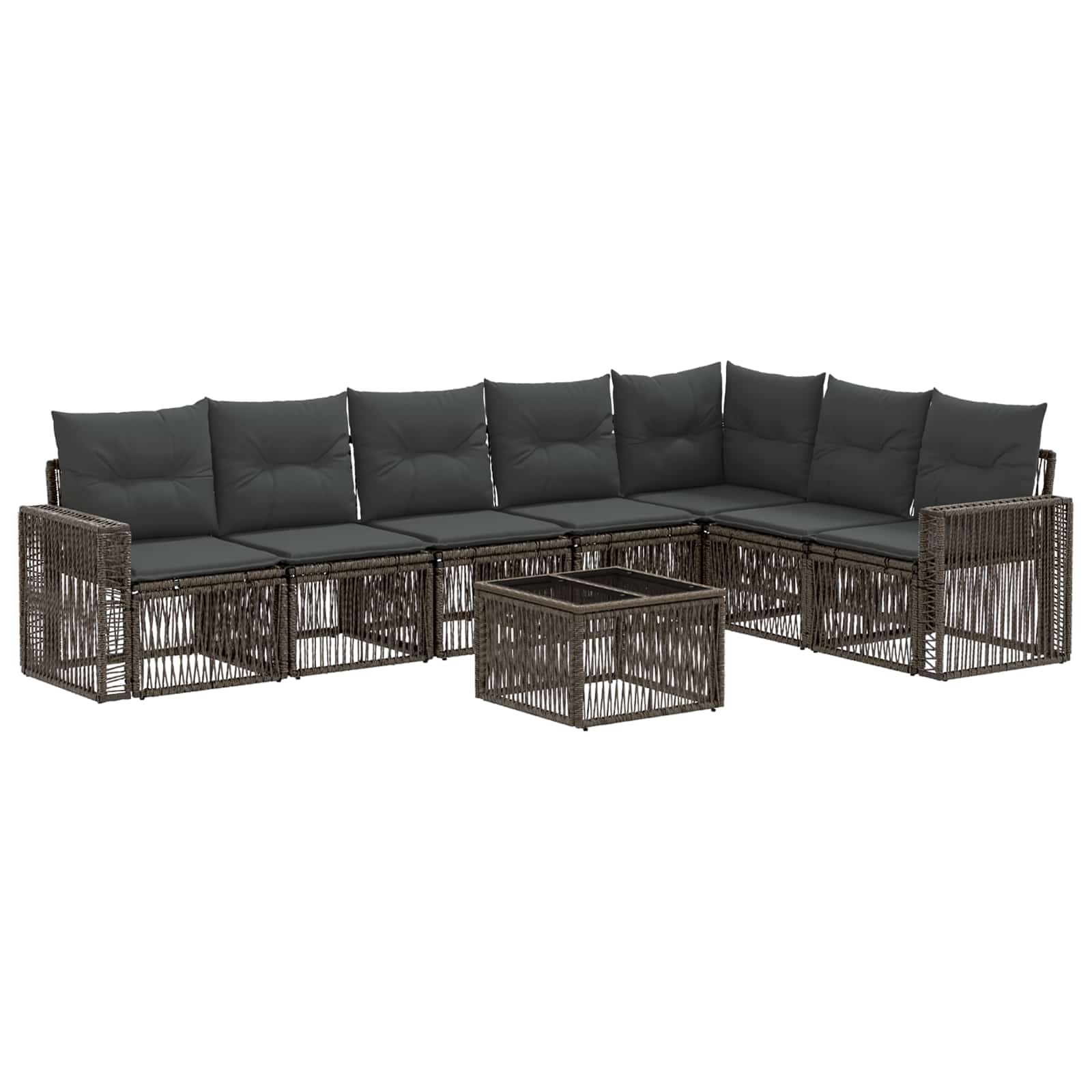 Conjunto de sofás de jardín 8 pcs Gris y Gris Oscuro