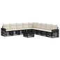 Conjunto de sofás de jardín 10 pcs Beige y blanco crema