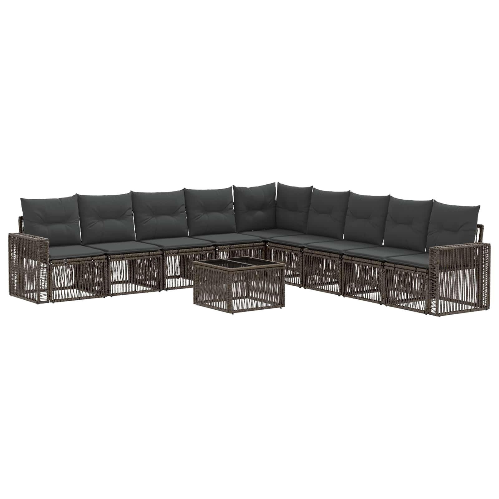 Conjunto de sofás de jardim 10 pcs Bege e branco-creme