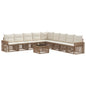 Conjunto de sofás de jardín 10 pcs Beige y blanco crema