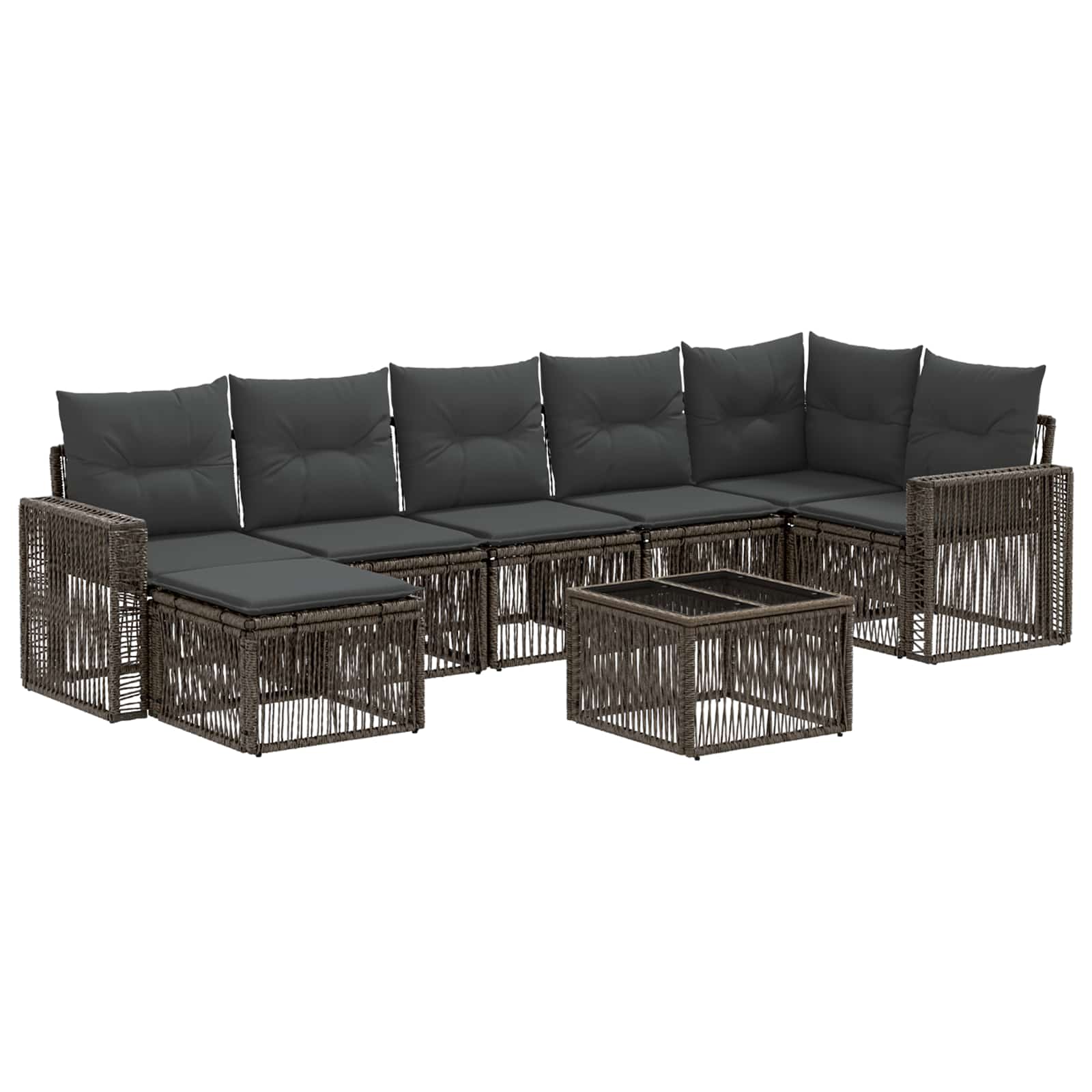 Conjunto de sofás de jardim 8 pçs Bege e branco creme