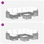 Conjunto de sofás de jardín 8 pcs Beige y blanco crema