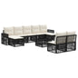 Conjunto de sofás de jardín 10 pcs Beige y blanco crema