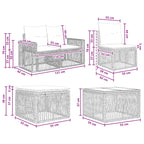 Conjunto de sofás de jardín 11 pcs Beige y blanco crema