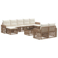 Conjunto de sofás de jardín 10 pcs Beige y blanco crema
