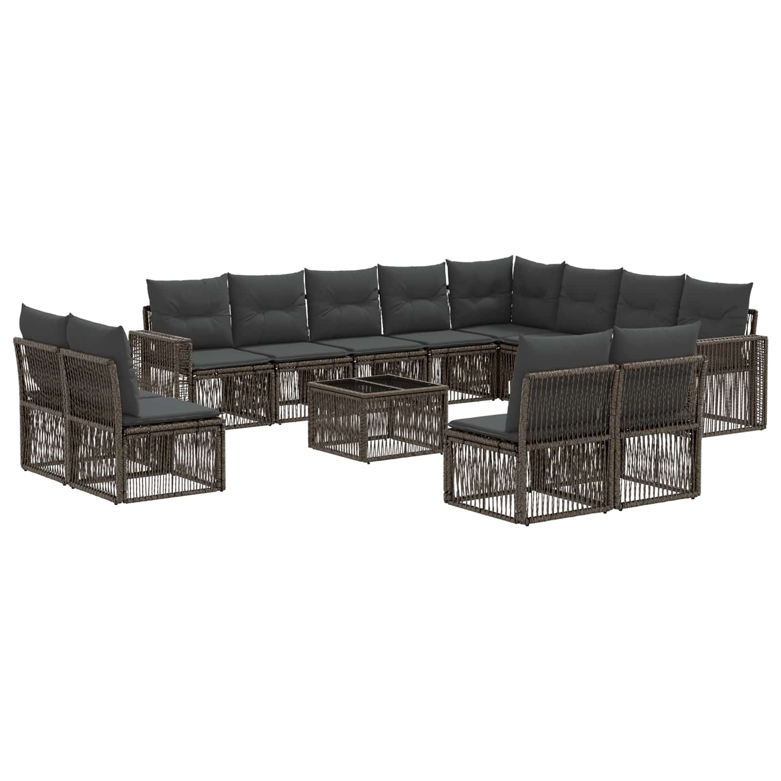 Conjunto de sofás de jardim 13 pçs Bege e branco creme