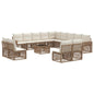 Conjunto de Sofás de Jardim 14 Peças Bege e Branco Creme