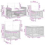 Conjunto de sofás de jardín 13 pcs Beige y blanco crema