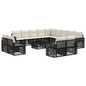 Conjunto de sofás de jardín 14 pcs Beige y blanco crema