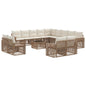 Conjunto de sofás de jardín 14 pcs Beige y blanco crema