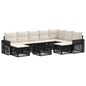 Conjunto de sofás de jardín 10 pcs Beige y blanco crema