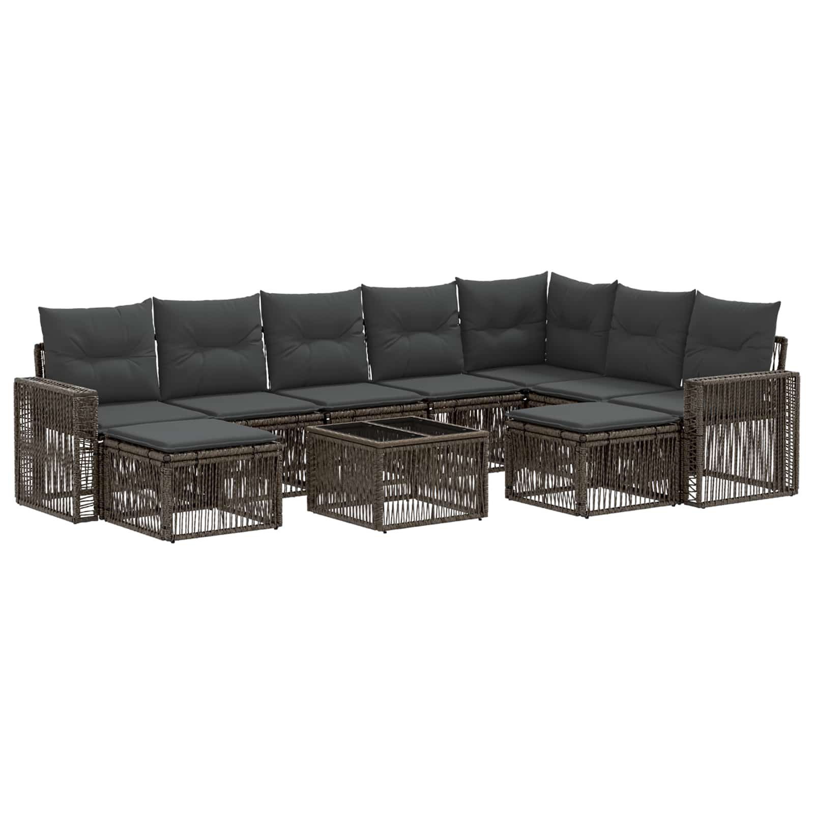 Conjunto de sofás de jardim 10 pcs Bege e branco-creme