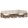 Conjunto de sofás de jardín 10 pcs Beige y blanco crema