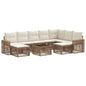Conjunto de sofás de jardín 10 pcs Beige y blanco crema
