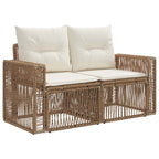 Conjunto de sofás de jardín 10 pcs Beige y blanco crema