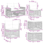 Conjunto de sofás de jardín 10 pcs Beige y blanco crema