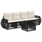 5-piece Garden Sofa Set Beige and Cream White