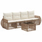 5-piece Garden Sofa Set Beige and Cream White