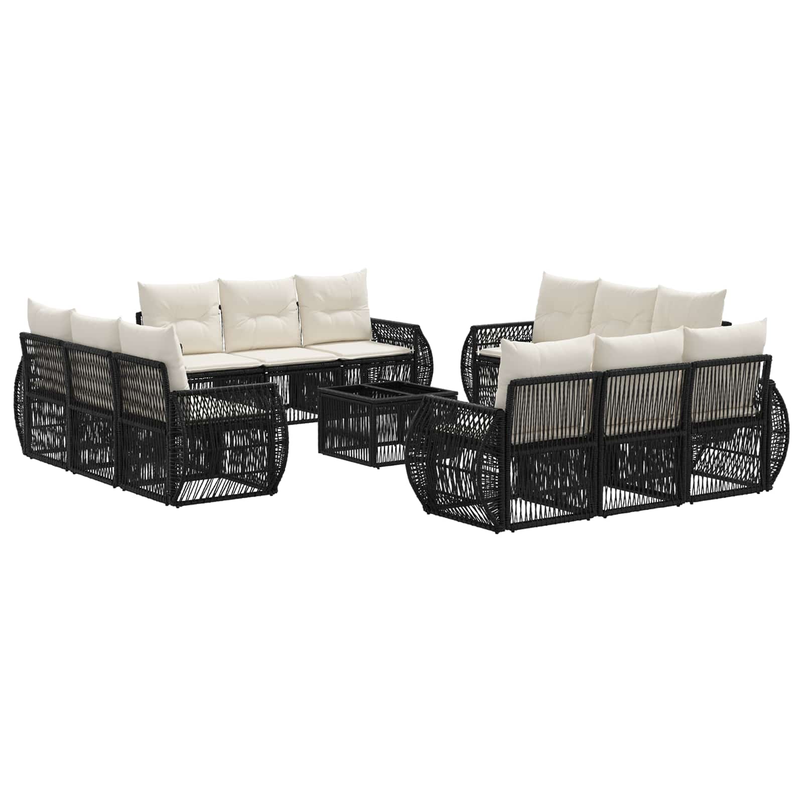 Conjunto de sofá de jardín 7 pcs Beige Poliratán